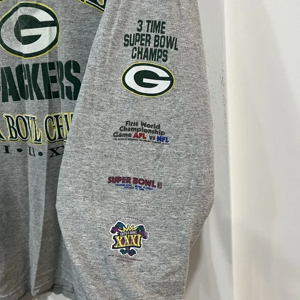 Vintage NFL Green Bay Packers Super Bowl Champions Longsleeve Shirt Size Large - Picture 5 of 7